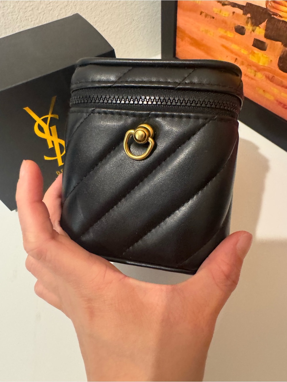Yves Saint Laurent Beauty Black Quilted cosmetic bag with free bronzer - Picture 4 of 10